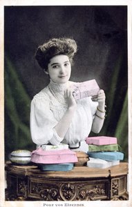 Nieuwjaarsgeschenk, Franse ansichtkaart, c1900