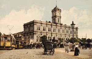Nicholas Treinstation, Kalanchyovskaya Plein, Moskou, Rusland, ca. 1904-ca. 1905 door Unbekannt