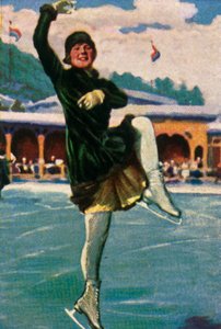 Noorse kunstschaatser en filmster Sonja Henie door Unbekannt
