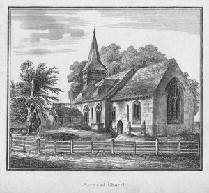Norwood Kerk, ca. 1792 door Unbekannt