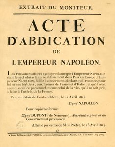 Mededeling over de abdicatie van keizer Napoleon, 11 april 1813, 1921 door Unbekannt