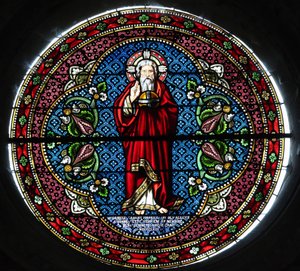 Notre-Dame Saint-Lazare collegiale kerk. Glas-in-loodraam. God. Avallon. Frankrijk door Unbekannt
