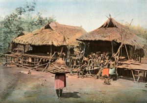Karapuna. Inheems Dorp, Papoea-Nieuw-Guinea, 1900