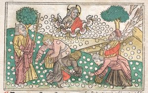 Neurenberg Bijbel: Manna dat uit de Hemel Valt