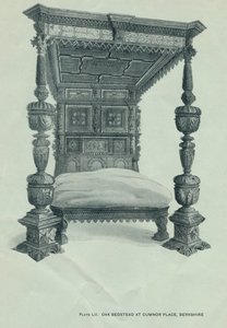 Eiken bed in Cumnor Place, Berkshire, 1915 door Unbekannt