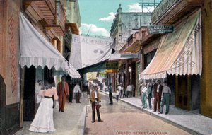Obispo Street, Havana, Cuba, begin 20e eeuw door Unbekannt