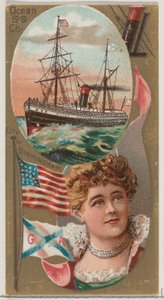 Ocean Steamship Company, uit de Ocean and River Steamers serie N83 voor Duke merk sigaretten door Unbekannt