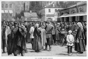 Oude klerenmarkt, Moskou, 19e eeuw