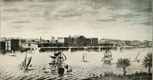 Oude Fort William, vanaf de rivier, 1754, 1925