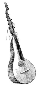 Oude Franse theorbeerde cither, 1901