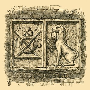 Oud Bord van de Hond en Eend door Unbekannt