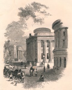 Oude stadhuis en commerciële gebouwen, Leeds, 19e eeuw door Unbekannt