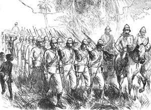 Op mars van Elmina, ca. 1880