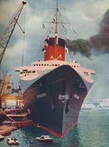 Een van de grootste schepen ter wereld. De Franse lijnboot Normandie, 1937 door Unbekannt