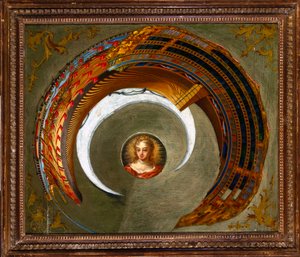 Optische illusies Anamorf schilderij van een schip, c 1744-1774 door Unbekannt
