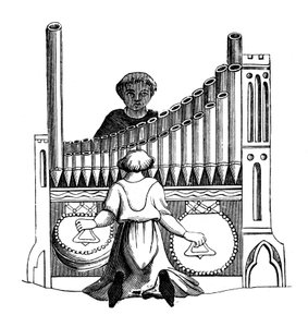Orgel met een enkel klavier, 14e eeuw, 1870 door Unbekannt
