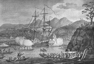 Otaheite overgegeven aan kapitein Wallis, 1773, 1904 door Unbekannt