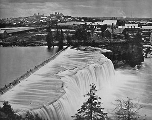 Ottawa, Canada, vanaf Rideau Falls, c1897