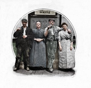Buiten een café, Londen, ca. 1903 door Unbekannt