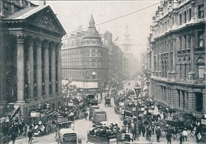 Buiten het Mansion House, City of London, 9 uur 