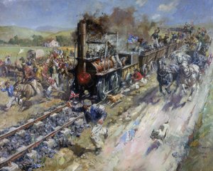 Opening van de eerste openbare spoorlijn Stockton en Darlington Railway door Unbekannt
