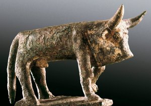 Os, bronzen sculptuur