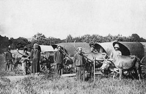 Ossenwagens, Cochin China, Vietnam, 20e eeuw door Unbekannt