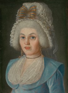 Portret van een dame met kanten muts
