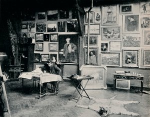 P. Roll in zijn studio, c1897