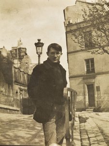 Pablo Picasso op de Place Ravignan, Montmartre, 1904