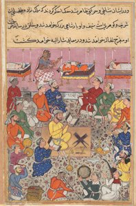 Pagina uit Verhalen van een papegaai Tuti-nama: Dertiende nacht: De zoon van de koning..., ca. 1560 door Unbekannt