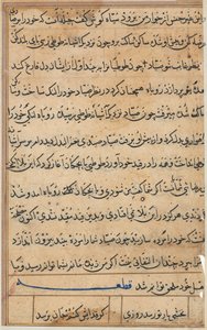 Pagina uit Verhalen van een Papegaai Tuti-nama: tekstpagina, ca. 1560
