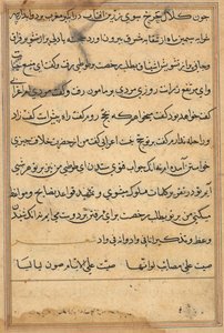 Pagina uit Verhalen van een papegaai Tuti-nama: tekstpagina, ca. 1560 door Unbekannt