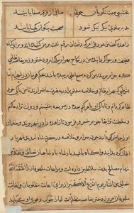 Pagina uit Verhalen van een Papegaai Tuti-nama: tekstpagina, ca. 1560 door Unbekannt