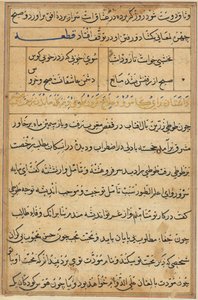 Pagina uit Verhalen van een Papegaai Tuti-nama: tekstpagina, ca. 1560