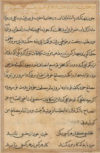 Pagina uit Verhalen van een Papegaai Tuti-nama: tekstpagina, ca. 1560 door Unbekannt