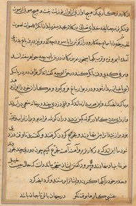 Pagina uit Verhalen van een Papegaai Tuti-nama: tekstpagina, ca. 1560 door Unbekannt