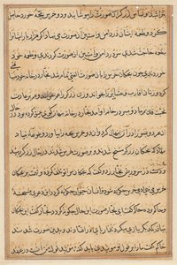 Pagina uit Verhalen van een Papegaai Tuti-nama: tekstpagina, c. 1560 door Unbekannt