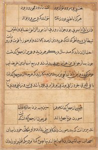 Pagina uit Verhalen van een Papegaai Tuti-nama: tekstpagina, ca. 1560 door Unbekannt