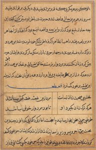 Pagina uit Verhalen van een Papegaai Tuti-nama: tekstpagina, ca. 1560 door Unbekannt