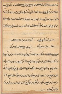 Pagina uit Verhalen van een papegaai Tuti-nama: tekstpagina, ca. 1560 door Unbekannt