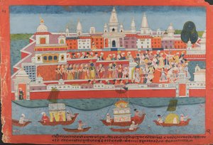Pagina uit een Verspreid Bhagavata Purana Manuscript Leven van Krishna, ca. 1775