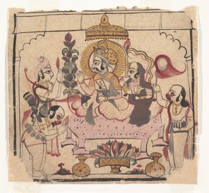 Pagina uit een verspreide Ramayana: Verhaal van Rama, ca. midden 18e eeuw door Unbekannt