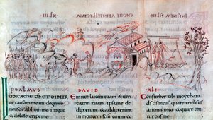 Pagina uit een psalter, eerste helft van de 11e eeuw door Unbekannt