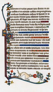 Pagina met versierde tekst, 1284-1316