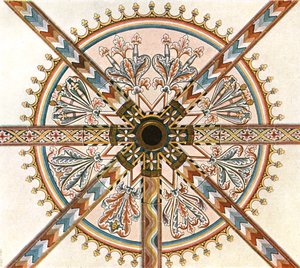 Geschilderde decoratie in de Kathedraal, Limburg an der Lahn, Duitsland, 1928