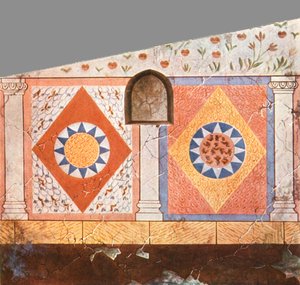 Geschilderde decoratie in de Stasovsky Crypte, Cimmerische Bosporus, Kerch, 1928