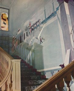 Geschilderde fresco voor een trap door Unbekannt