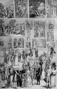 Schilderijententoonstelling, het Louvre, Parijs door Unbekannt