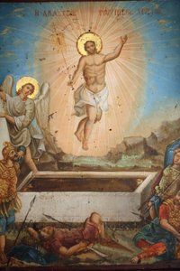 Schilderij in de Griekse kerk van Sint-Maria van de Mongolen, Istanboel, Turkije door Unbekannt